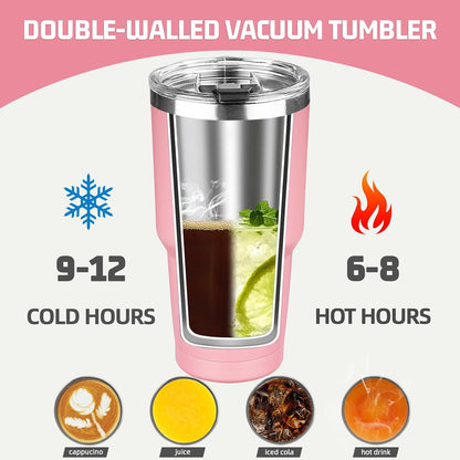 20 oz Tumbler with Lids and Straws, Stainless Steel Insulated Coffee Tumbler, Double Wall Vacuum Insulated Travel Mug Cup, Leakproof Thermal Coffee Cup for Hot and Cold Drinks (azure blue)
