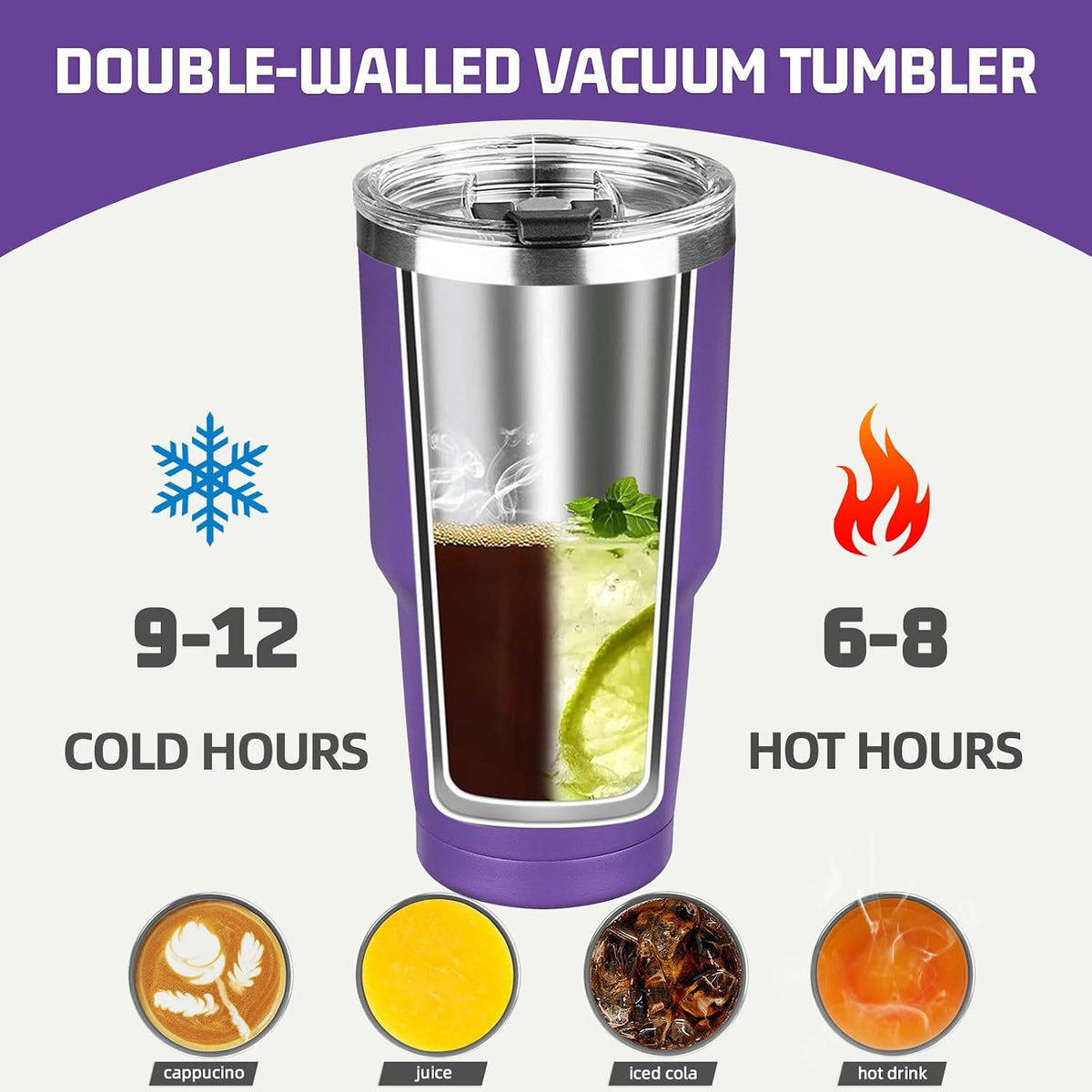 20 oz Tumbler with Lids and Straws, Stainless Steel Insulated Coffee Tumbler, Double Wall Vacuum Insulated Travel Mug Cup, Leakproof Thermal Coffee Cup for Hot and Cold Drinks (azure blue)