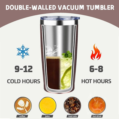 20 oz Tumbler with Lids and Straws, Stainless Steel Insulated Coffee Tumbler, Double Wall Vacuum Insulated Travel Mug Cup, Leakproof Thermal Coffee Cup for Hot and Cold Drinks (azure blue)