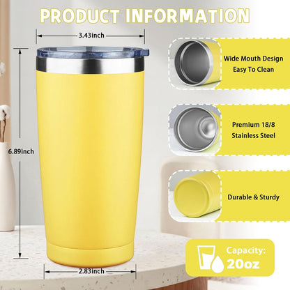 20 oz Tumbler with Lids and Straws, Stainless Steel Insulated Coffee Tumbler, Double Wall Vacuum Insulated Travel Mug Cup, Leakproof Thermal Coffee Cup for Hot and Cold Drinks (azure blue)