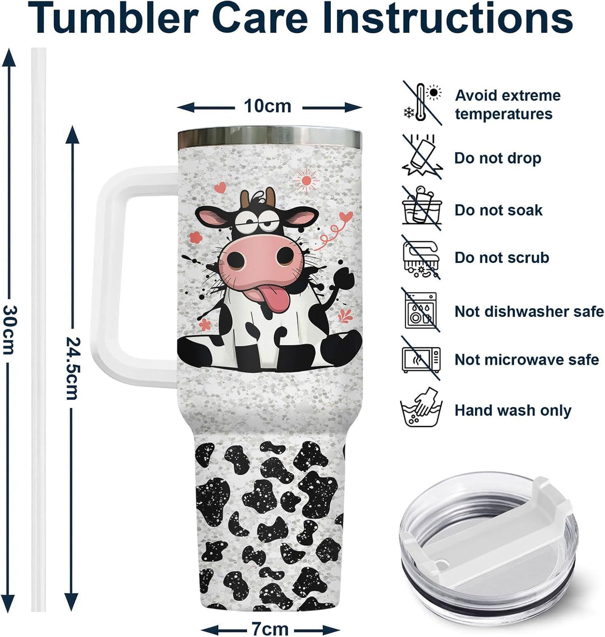 Funny Cow Forgot What Was 40 oz Tumbler with Handle, Cow Lover Gift | Ranch Lover Gift, Heifer Ranch Farmhouse Cattle Moo Barnyard Humor Witty Hilarious Comedy Tumbler