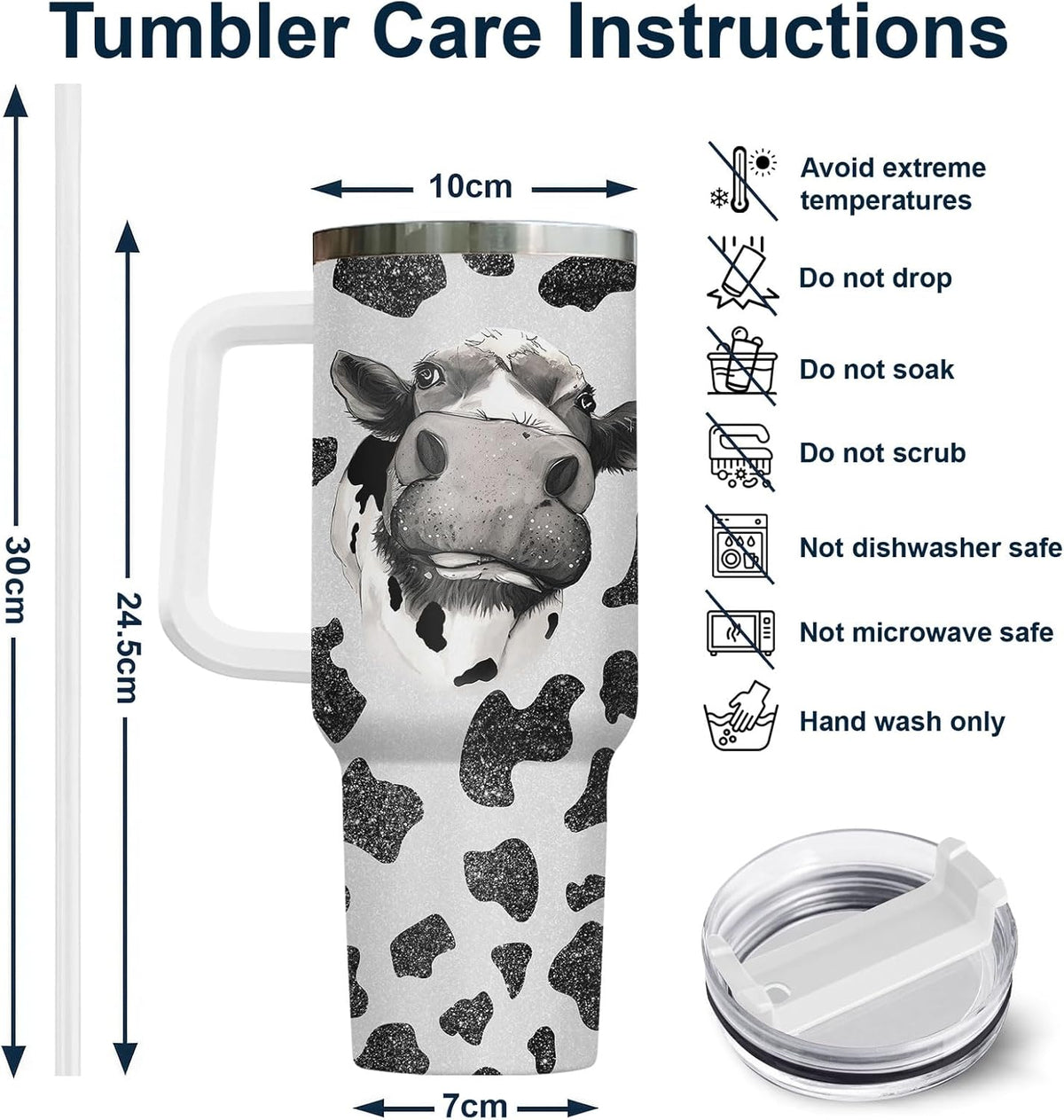 Funny Cow Forgot What Was 40 oz Tumbler with Handle, Cow Lover Gift | Ranch Lover Gift, Heifer Ranch Farmhouse Cattle Moo Barnyard Humor Witty Hilarious Comedy Tumbler