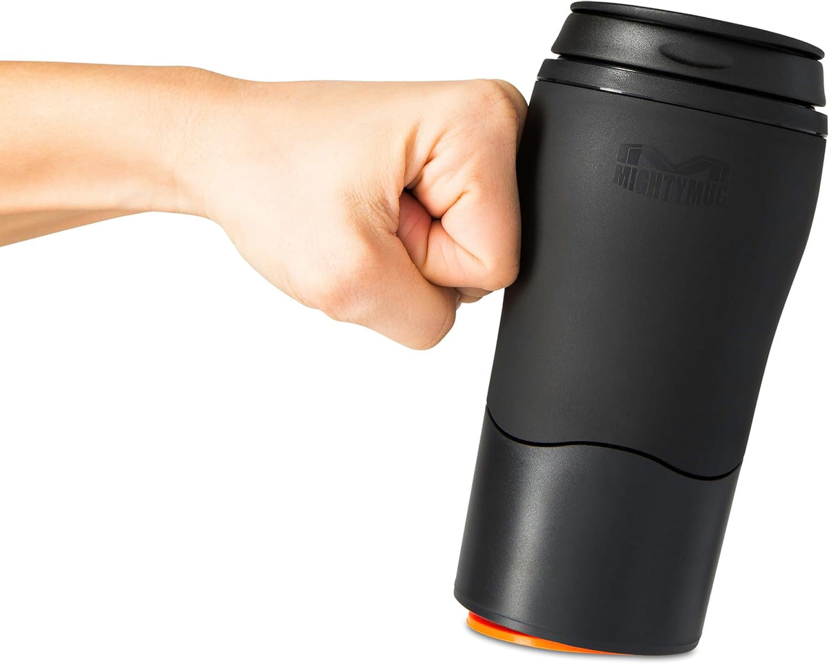 Plastic Travel Mug, No Spill Double Wall Tumbler, Cold/Hot, Cup-Holder Friendly, Dishwasher Safe, (Cream, 12oz)