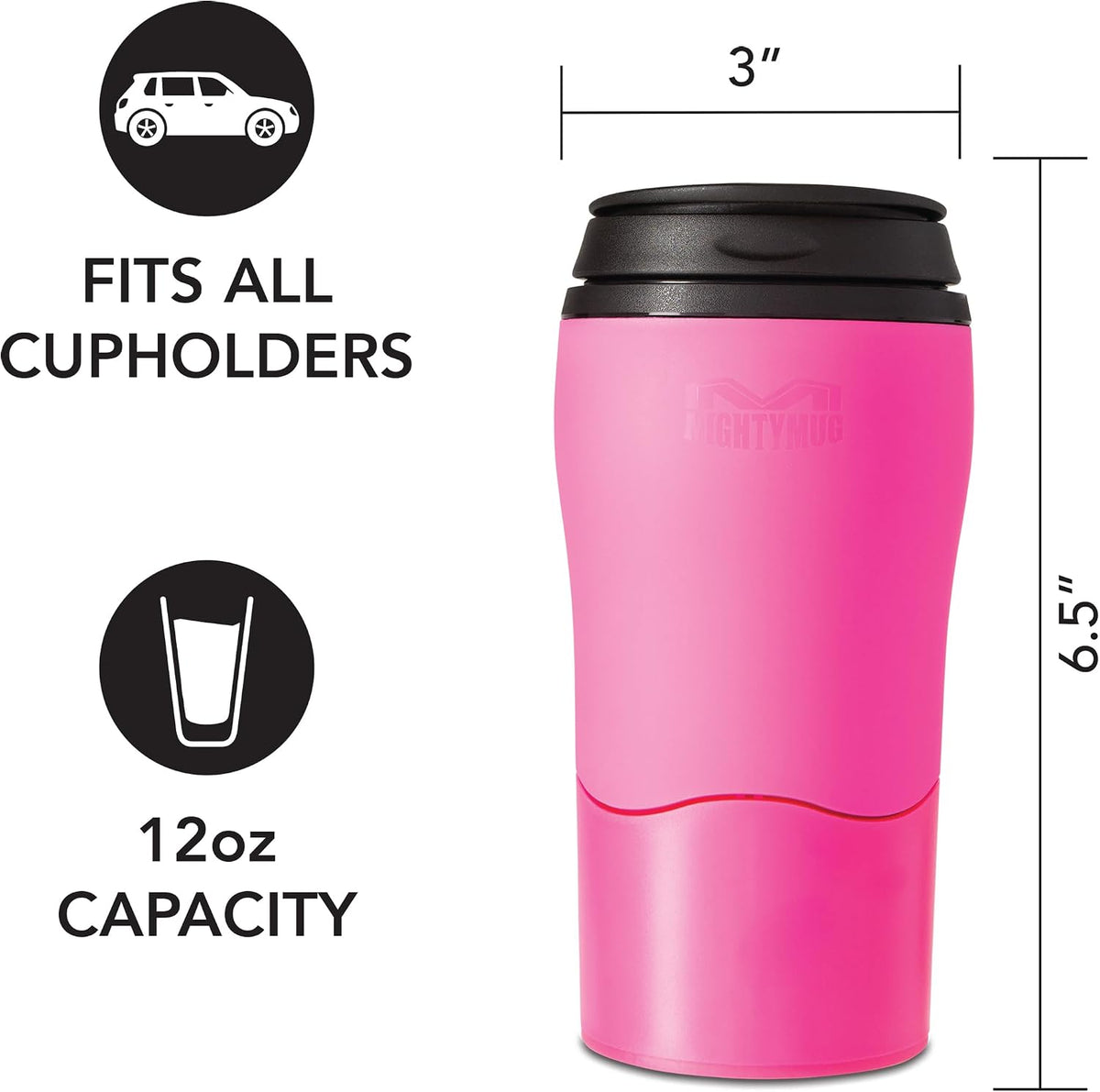 Plastic Travel Mug, No Spill Double Wall Tumbler, Cold/Hot, Cup-Holder Friendly, Dishwasher Safe, (Cream, 12oz)
