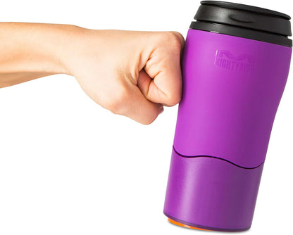 Plastic Travel Mug, No Spill Double Wall Tumbler, Cold/Hot, Cup-Holder Friendly, Dishwasher Safe, (Cream, 12oz)