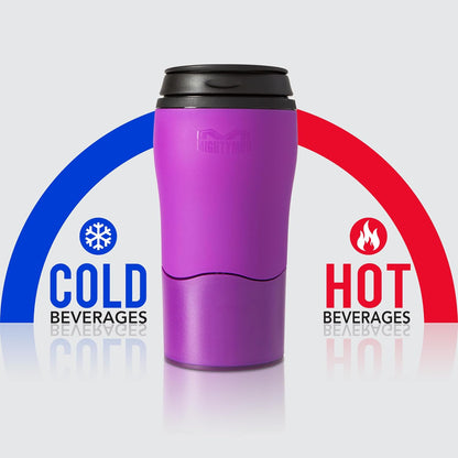 Plastic Travel Mug, No Spill Double Wall Tumbler, Cold/Hot, Cup-Holder Friendly, Dishwasher Safe, (Cream, 12oz)
