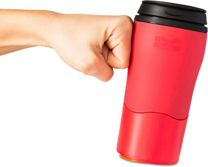 Plastic Travel Mug, No Spill Double Wall Tumbler, Cold/Hot, Cup-Holder Friendly, Dishwasher Safe, (Cream, 12oz)