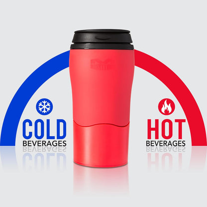 Plastic Travel Mug, No Spill Double Wall Tumbler, Cold/Hot, Cup-Holder Friendly, Dishwasher Safe, (Cream, 12oz)