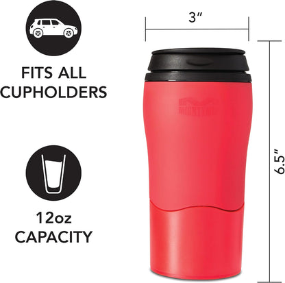 Plastic Travel Mug, No Spill Double Wall Tumbler, Cold/Hot, Cup-Holder Friendly, Dishwasher Safe, (Cream, 12oz)