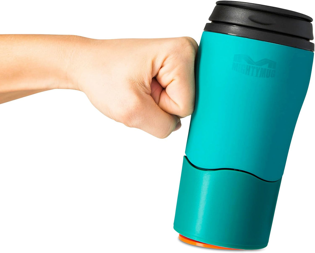 Plastic Travel Mug, No Spill Double Wall Tumbler, Cold/Hot, Cup-Holder Friendly, Dishwasher Safe, (Cream, 12oz)