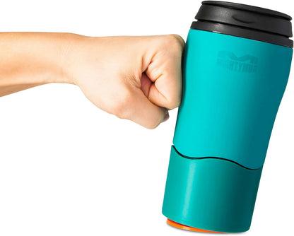 Plastic Travel Mug, No Spill Double Wall Tumbler, Cold/Hot, Cup-Holder Friendly, Dishwasher Safe, (Cream, 12oz)