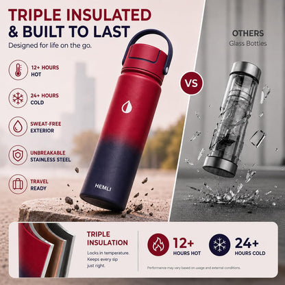 32 oz Ceramic Lined Tea Infuser Travel Tumbler, Micro-Mesh Stainless Steel Infuser, Pure Taste Ceramic Interior, Triple Insulated 12hr Hot Cold, Dual Sip & Straw Lid, Scratch-Resistant