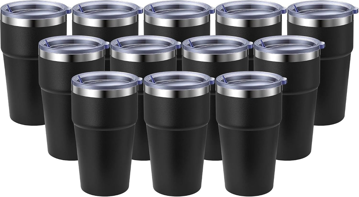 16oz Stainless Steel Tumbler Travel Coffee Mug with Lids Double Wall Insulated Coffee Cup for Home, Office, Travel Great Gift for Women (White, 1 pack)