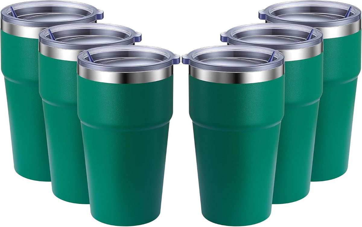 16oz Stainless Steel Tumbler Travel Coffee Mug with Lids Double Wall Insulated Coffee Cup for Home, Office, Travel Great Gift for Women (White, 1 pack)