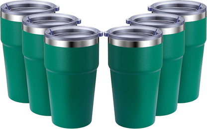 16oz Stainless Steel Tumbler Travel Coffee Mug with Lids Double Wall Insulated Coffee Cup for Home, Office, Travel Great Gift for Women (White, 1 pack)