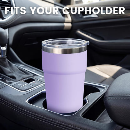 16oz Stainless Steel Tumbler Travel Coffee Mug with Lids Double Wall Insulated Coffee Cup for Home, Office, Travel Great Gift for Women (White, 1 pack)