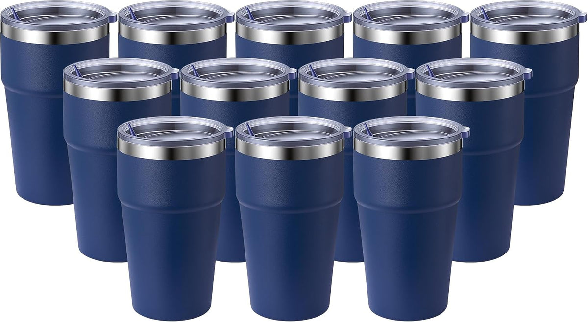 16oz Stainless Steel Tumbler Travel Coffee Mug with Lids Double Wall Insulated Coffee Cup for Home, Office, Travel Great Gift for Women (White, 1 pack)