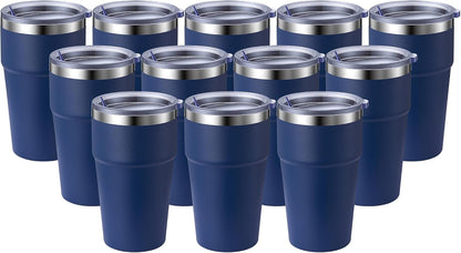 16oz Stainless Steel Tumbler Travel Coffee Mug with Lids Double Wall Insulated Coffee Cup for Home, Office, Travel Great Gift for Women (White, 1 pack)