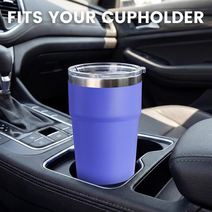 16oz Stainless Steel Tumbler Travel Coffee Mug with Lids Double Wall Insulated Coffee Cup for Home, Office, Travel Great Gift for Women (White, 1 pack)