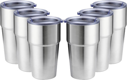 16oz Stainless Steel Tumbler Travel Coffee Mug with Lids Double Wall Insulated Coffee Cup for Home, Office, Travel Great Gift for Women (White, 1 pack)
