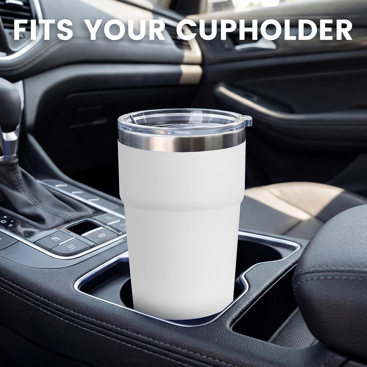16oz Stainless Steel Tumbler Travel Coffee Mug with Lids Double Wall Insulated Coffee Cup for Home, Office, Travel Great Gift for Women (White, 1 pack)
