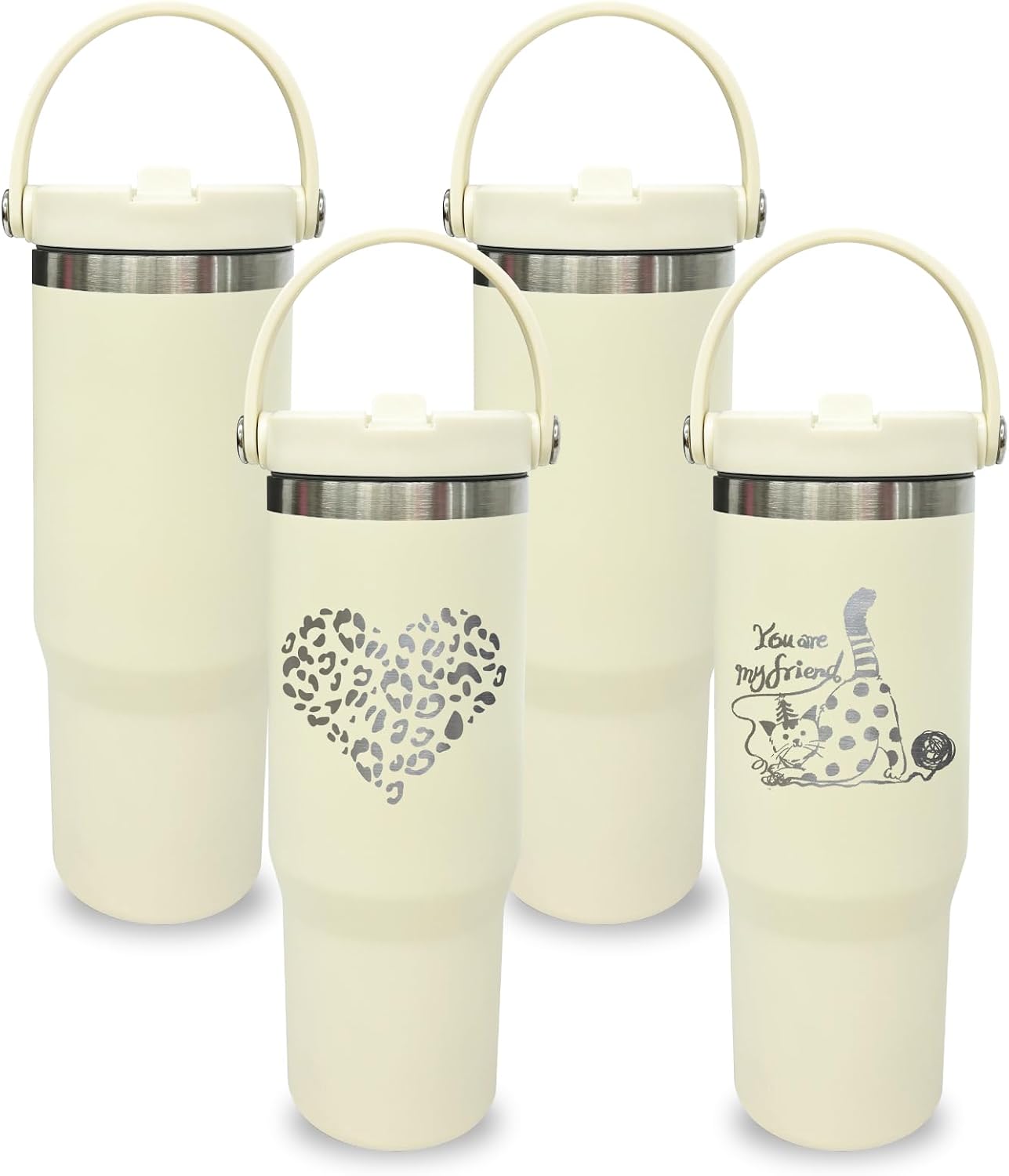 30 oz Tumbler with Top Handle, Water Bottle with Flip Straw, Black 1 pack | DIY Gift, Laser Engravable, Leak Proof, Food Grade Stainless Steel, BPA Free Lid, Double Vacuum Insulated, Powder Coated