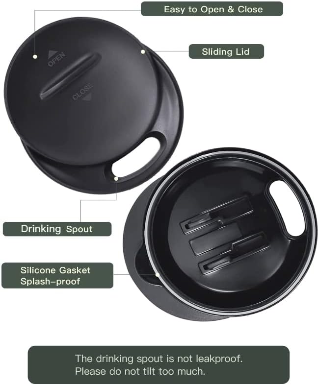 16 oz Insulated Coffee Mug with Handle and Lid, Double Wall Stainless Steel Vacuum Thermal Coffee Mug, Travel Coffee Cup Thermal Cup for Home and Office (Storm Black, FUJI DAWN) - Colors B