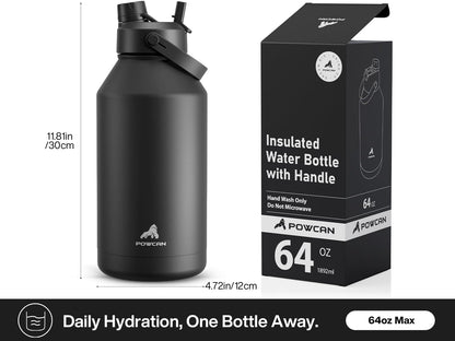26 oz Insulated Water Bottle with 2-in-1 Straw and Spout Lid, Keep Cold 24H, Leak-Proof, Fits in Car Cup Holder, Stainless Steel Water Bottle for Sports, Travel, and School (Dark Knight) - Colors B