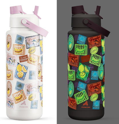 26 oz Insulated Water Bottle with 2-in-1 Straw and Spout Lid, Keep Cold 24H, Leak-Proof, Fits in Car Cup Holder, Stainless Steel Water Bottle for Sports, Travel, and School (Dark Knight) - Colors B
