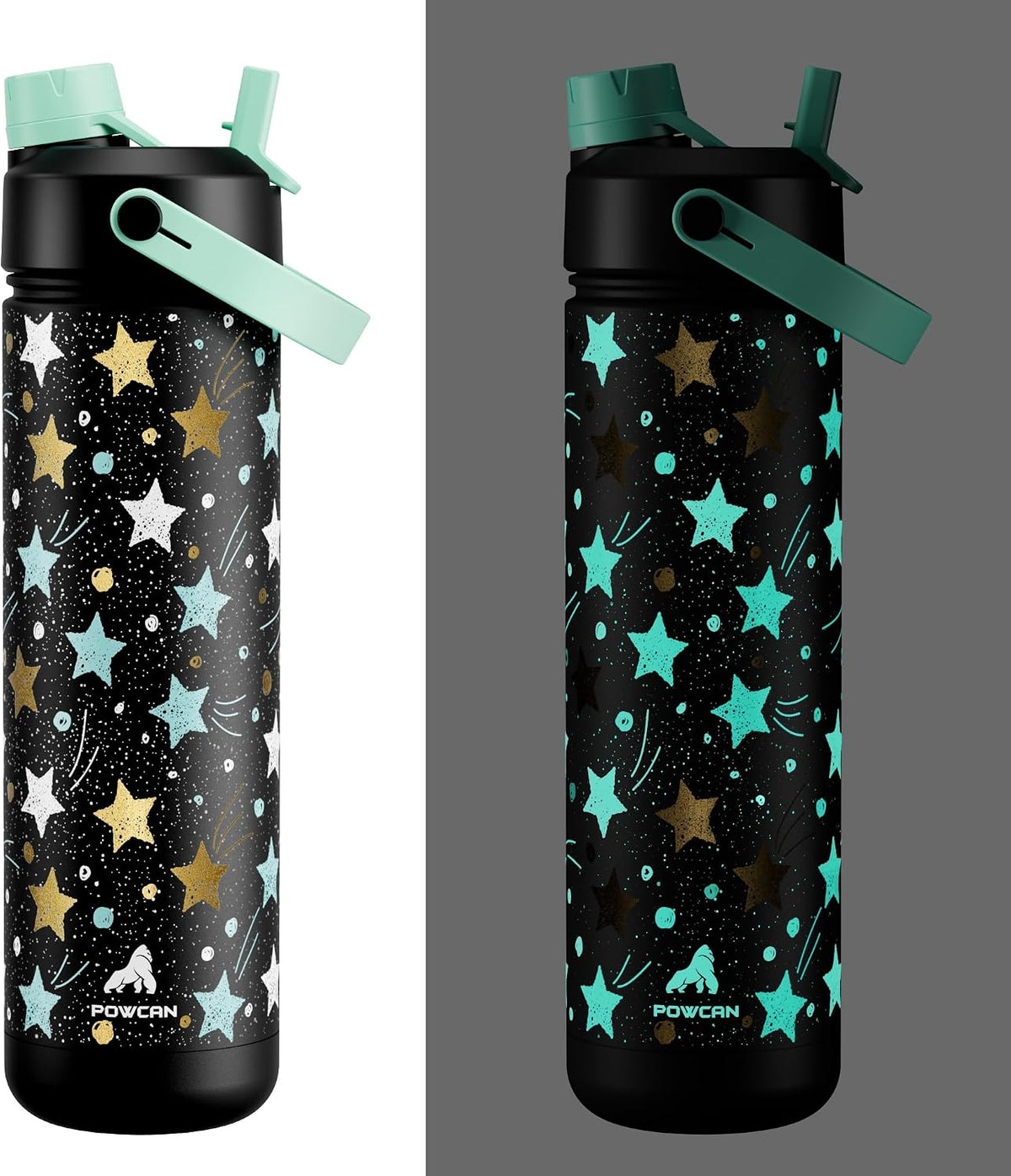 26 oz Insulated Water Bottle with 2-in-1 Straw and Spout Lid, Keep Cold 24H, Leak-Proof, Fits in Car Cup Holder, Stainless Steel Water Bottle for Sports, Travel, and School (Dark Knight) - Colors B