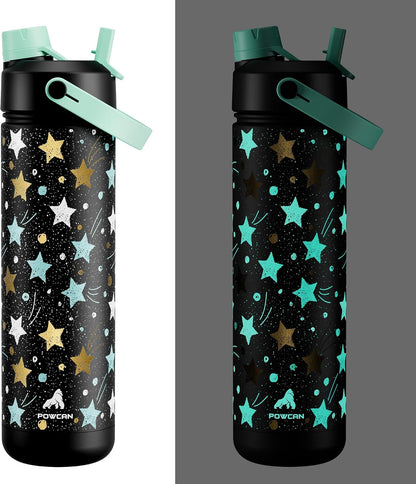 26 oz Insulated Water Bottle with 2-in-1 Straw and Spout Lid, Keep Cold 24H, Leak-Proof, Fits in Car Cup Holder, Stainless Steel Water Bottle for Sports, Travel, and School (Dark Knight) - Colors B