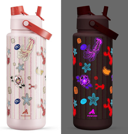 26 oz Insulated Water Bottle with 2-in-1 Straw and Spout Lid, Keep Cold 24H, Leak-Proof, Fits in Car Cup Holder, Stainless Steel Water Bottle for Sports, Travel, and School (Dark Knight) - Colors B