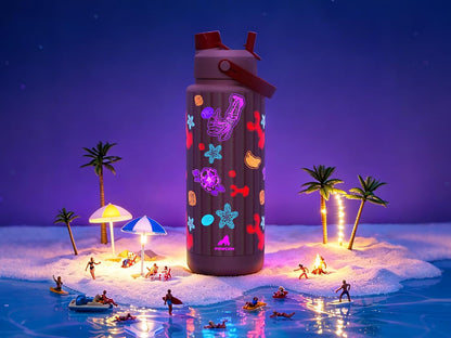 26 oz Insulated Water Bottle with 2-in-1 Straw and Spout Lid, Keep Cold 24H, Leak-Proof, Fits in Car Cup Holder, Stainless Steel Water Bottle for Sports, Travel, and School (Dark Knight) - Colors B