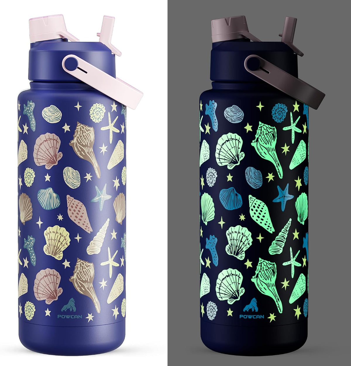 26 oz Insulated Water Bottle with 2-in-1 Straw and Spout Lid, Keep Cold 24H, Leak-Proof, Fits in Car Cup Holder, Stainless Steel Water Bottle for Sports, Travel, and School (Dark Knight) - Colors B