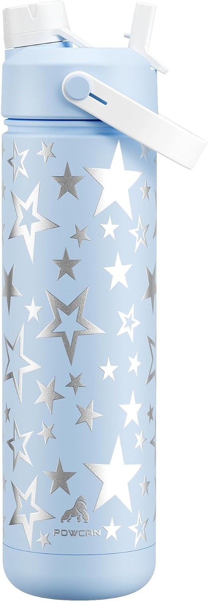 26 oz Insulated Water Bottle with 2-in-1 Straw and Spout Lid, Keep Cold 24H, Leak-Proof, Fits in Car Cup Holder, Stainless Steel Water Bottle for Sports, Travel, and School (Dark Knight) - Colors B