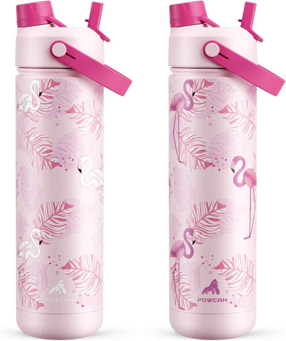 26 oz Insulated Water Bottle with 2-in-1 Straw and Spout Lid, Keep Cold 24H, Leak-Proof, Fits in Car Cup Holder, Stainless Steel Water Bottle for Sports, Travel, and School (Dark Knight) - Colors B