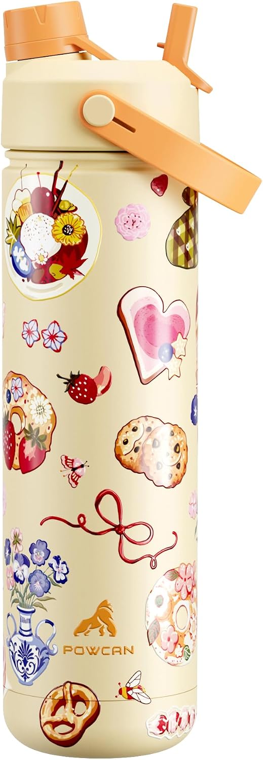 26 oz Insulated Water Bottle with 2-in-1 Straw and Spout Lid, Keep Cold 24H, Leak-Proof, Fits in Car Cup Holder, Stainless Steel Water Bottle for Sports, Travel, and School (Dark Knight) - Colors B