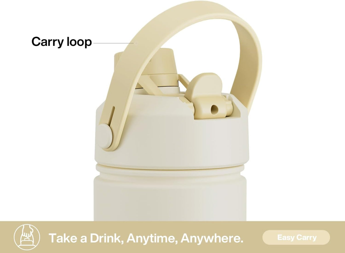 26 oz Insulated Water Bottle with 2-in-1 Straw and Spout Lid, Keep Cold 24H, Leak-Proof, Fits in Car Cup Holder, Stainless Steel Water Bottle for Sports, Travel, and School (Dark Knight) - Colors B
