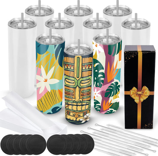 Sublimation Blanks 20 oz Tumblers Bulk Skinny Straight