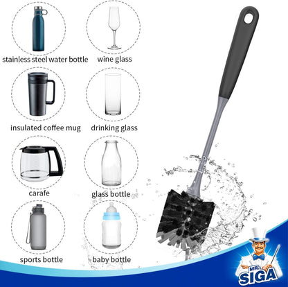 Long Handle Bottle Brush, Non-Scratch Water Bottle Brush Cleaner