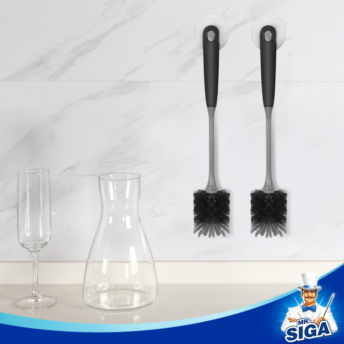 Long Handle Bottle Brush, Non-Scratch Water Bottle Brush Cleaner