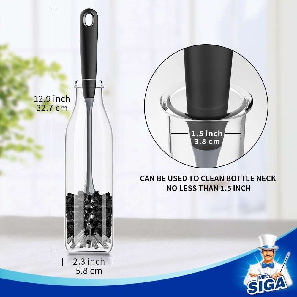 Long Handle Bottle Brush, Non-Scratch Water Bottle Brush Cleaner