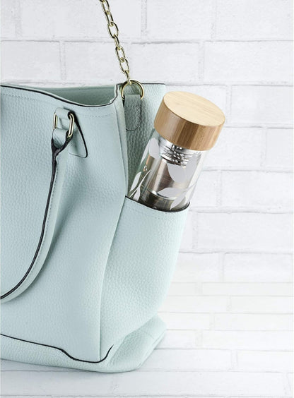 Blair Travel Tea Infuser Mug, Double Walled Insulated Travel Tumbler with Loose Leaf Tea Strainer, Travel Coffee Mug, Keeps Drinks Hot or Cold, 16 oz, White Leaf