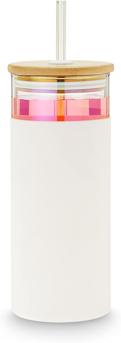 Blair Travel Tea Infuser Mug, Double Walled Insulated Travel Tumbler with Loose Leaf Tea Strainer, Travel Coffee Mug, Keeps Drinks Hot or Cold, 16 oz, White Leaf