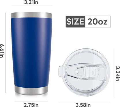 20 oz Tumbler with Lid Stainless Steel Insulated Tumblers Cups Travel Mug | Double Wall Vacuum, Powder Coated, Keep Drinks Cold and Hot, Waterproof Lid, Fit of Car Cup Holders, Grey