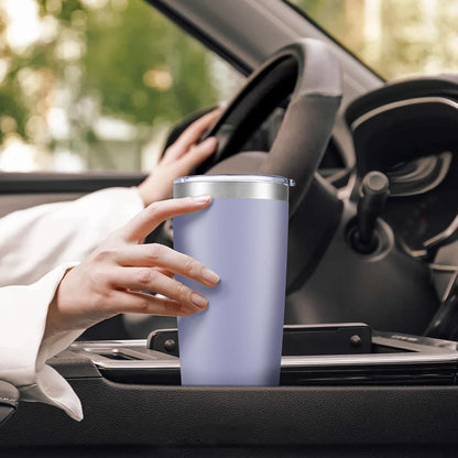 20 oz Tumbler with Lid Stainless Steel Insulated Tumblers Cups Travel Mug | Double Wall Vacuum, Powder Coated, Keep Drinks Cold and Hot, Waterproof Lid, Fit of Car Cup Holders, Grey