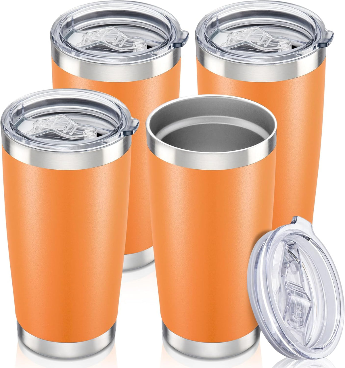 20 oz Tumbler with Lid Stainless Steel Insulated Tumblers Cups Travel Mug | Double Wall Vacuum, Powder Coated, Keep Drinks Cold and Hot, Waterproof Lid, Fit of Car Cup Holders, Grey