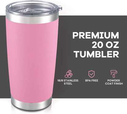 20 oz Tumbler with Lid Stainless Steel Insulated Tumblers Cups Travel Mug | Double Wall Vacuum, Powder Coated, Keep Drinks Cold and Hot, Waterproof Lid, Fit of Car Cup Holders, Grey