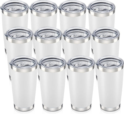 20 oz Tumbler with Lid Stainless Steel Insulated Tumblers Cups Travel Mug | Double Wall Vacuum, Powder Coated, Keep Drinks Cold and Hot, Waterproof Lid, Fit of Car Cup Holders, Grey
