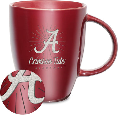 NCAA 18oz Laser Engraved Ceramic Lustre Mug - Coffee-Tea - Colors B